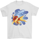 Great White Shark vs Goldfish Mens T-Shirt 100% Cotton White