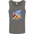 Great White Shark vs Goldfish Mens Vest Tank Top Charcoal