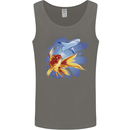 Great White Shark vs Goldfish Mens Vest Tank Top Charcoal