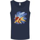 Great White Shark vs Goldfish Mens Vest Tank Top Navy Blue