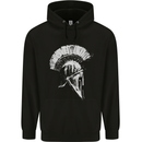 Greek Roman Spartan Helmet Gym Bodybuilding Mens 80% Cotton Hoodie Black
