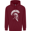 Greek Roman Spartan Helmet Gym Bodybuilding Mens 80% Cotton Hoodie Maroon