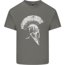 Greek Roman Spartan Helmet Gym Bodybuilding Mens Cotton T-Shirt Tee Top Charcoal