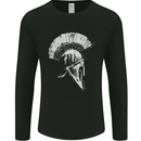 Greek Roman Spartan Helmet Gym Bodybuilding Mens Long Sleeve T-Shirt Black
