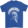 Greek Roman Spartan Helmet Gym Bodybuilding Mens T-Shirt 100% Cotton Royal Blue