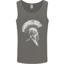 Greek Roman Spartan Helmet Gym Bodybuilding Mens Vest Tank Top Charcoal
