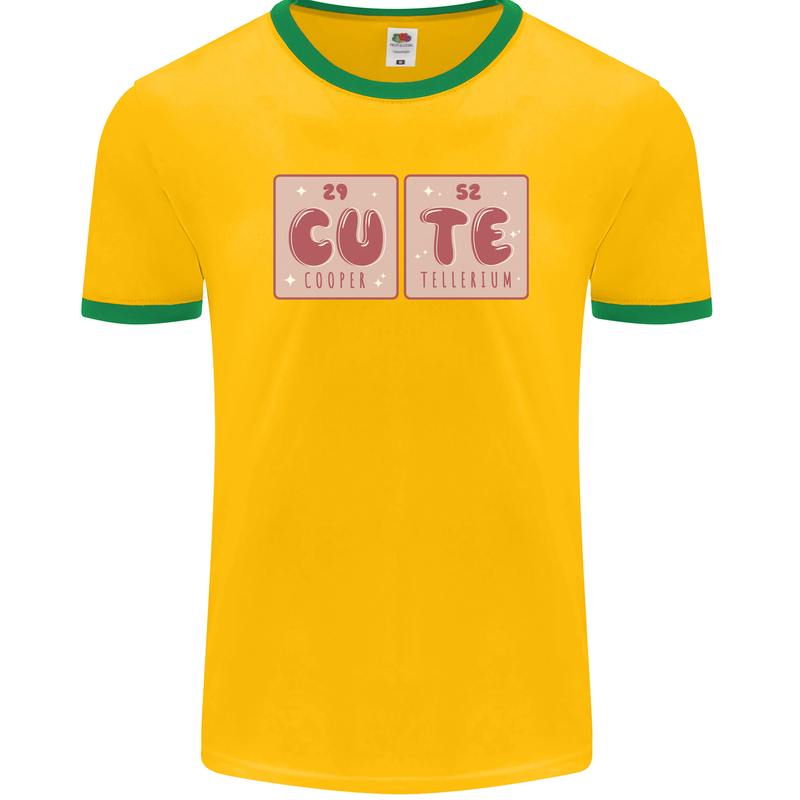Cute Funny Periodic Table Mens Ringer T-Shirt FotL Gold/Green