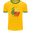 Torn Benin Flag Beninese Day Football Mens Ringer T-Shirt FotL Gold/Green