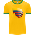 Curled Columbia Flag Columbian Day Football Mens Ringer T-Shirt FotL Gold/Green