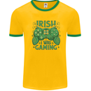 Irish I Was Gaming St Patricks Day Gamer Mens Ringer T-Shirt Gold/Green