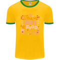 Not a Food Belly New Baby Pregnancy Pregnant Mens Ringer T-Shirt FotL Gold/Green