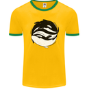 Ying Yan Orca Killer Whale Mens Ringer T-Shirt FotL Gold/Green