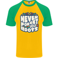 Never Forget Your Roots African Black Lives Matter Mens S/S Baseball T-Shirt Gold/Green