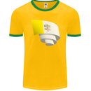 Curled Vatican Flag Mens Ringer T-Shirt FotL Gold/Green