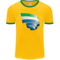 Curled Sierra Leone Flag Leonian Day Football Mens Ringer T-Shirt FotL Gold/Green