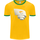 Curled Cyprus Flag Cypriot Day Football Mens Ringer T-Shirt FotL Gold/Green