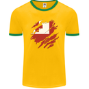 Torn Tongo Flag Tongan Day Football Mens Ringer T-Shirt FotL Gold/Green