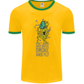 Weed Dont Drink & Drive Smoke and Fly Mens Ringer T-Shirt Gold/Green