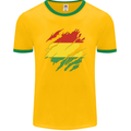 Torn Bolivia Flag Bolivian Day Football Mens Ringer T-Shirt FotL Gold/Green