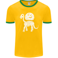 A Dinosaur Skeleton With a Full Moon Halloween Mens Ringer T-Shirt FotL Gold/Green