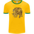 A Steampunk Elephant Mens Ringer T-Shirt FotL Gold/Green