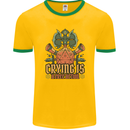 Playing Games RPG Role Crying Free Action Mens Ringer T-Shirt FotL Gold/Green