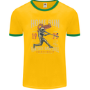 Home Run Vintage Baseball Player Mens Ringer T-Shirt FotL Gold/Green