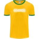 Snowboarding Snow Board Winter Sports Mens Ringer T-Shirt FotL Gold/Green