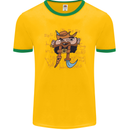 Pi Pirate Funny Maths Equation Geek Nerd Mens Ringer T-Shirt FotL Gold/Green