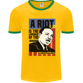A Riot Martin Luther King Black Lives Matter Mens Ringer T-Shirt Gold/Green