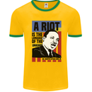 A Riot Martin Luther King Black Lives Matter Mens Ringer T-Shirt Gold/Green