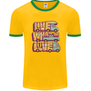 RV Live What You Love Motorhome Caravan Mens Ringer T-Shirt Gold/Green