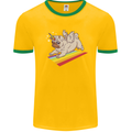 A Unicorn Pug Dog LGBT Mens Ringer T-Shirt Gold/Green