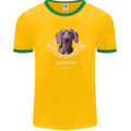 A Dachshund Dog With Decoration Mens Ringer T-Shirt FotL Gold/Green