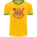 MILF Man I Love Fungi Mycology Foraging Mens Ringer T-Shirt FotL Gold/Green