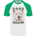 A Dogo Argentino Dog Mens S/S Baseball T-Shirt White/Green