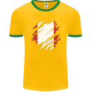 Torn Peru Flag Peruvian Day Football Mens Ringer T-Shirt FotL Gold/Green