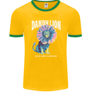 Dandylion Funny Lion Mens Ringer T-Shirt FotL Gold/Green
