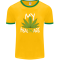 Weed My HealTHCare Cannabis Funny THC Mens Ringer T-Shirt FotL Gold/Green