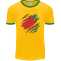Torn Bangladesh Flag Bangladeshi Day Football Mens Ringer T-Shirt FotL Gold/Green