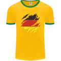 Torn Germany Flag German Day Football Mens Ringer T-Shirt FotL Gold/Green