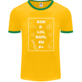 Funny Science RXN E- LOL ROFL XD P+ Geek Mens Ringer T-Shirt FotL Gold/Green