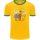 Stop Wait What Funny English Lit Punctuation Mens Ringer T-Shirt FotL Gold/Green