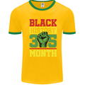 Black History Month Lives Matter African Mens Ringer T-Shirt Gold/Green