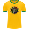 South Africa Bodybuilding Gym Training African Mens Ringer T-Shirt FotL Gold/Green