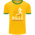 Hills Running Marathon Cross Country Runner Mens Ringer T-Shirt FotL Gold/Green