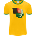 Curled Afghanistan Flag Afghan Day Football Mens Ringer T-Shirt FotL Gold/Green