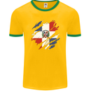 Torn Dominican Republic Flag Dominicanos Day Mens Ringer T-Shirt FotL Gold/Green