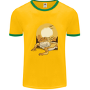 A Bearded Dragon in the Desert Sun Mens Ringer T-Shirt FotL Gold/Green