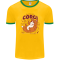The Anatomy of a Corgi Dog Mens Ringer T-Shirt Gold/Green